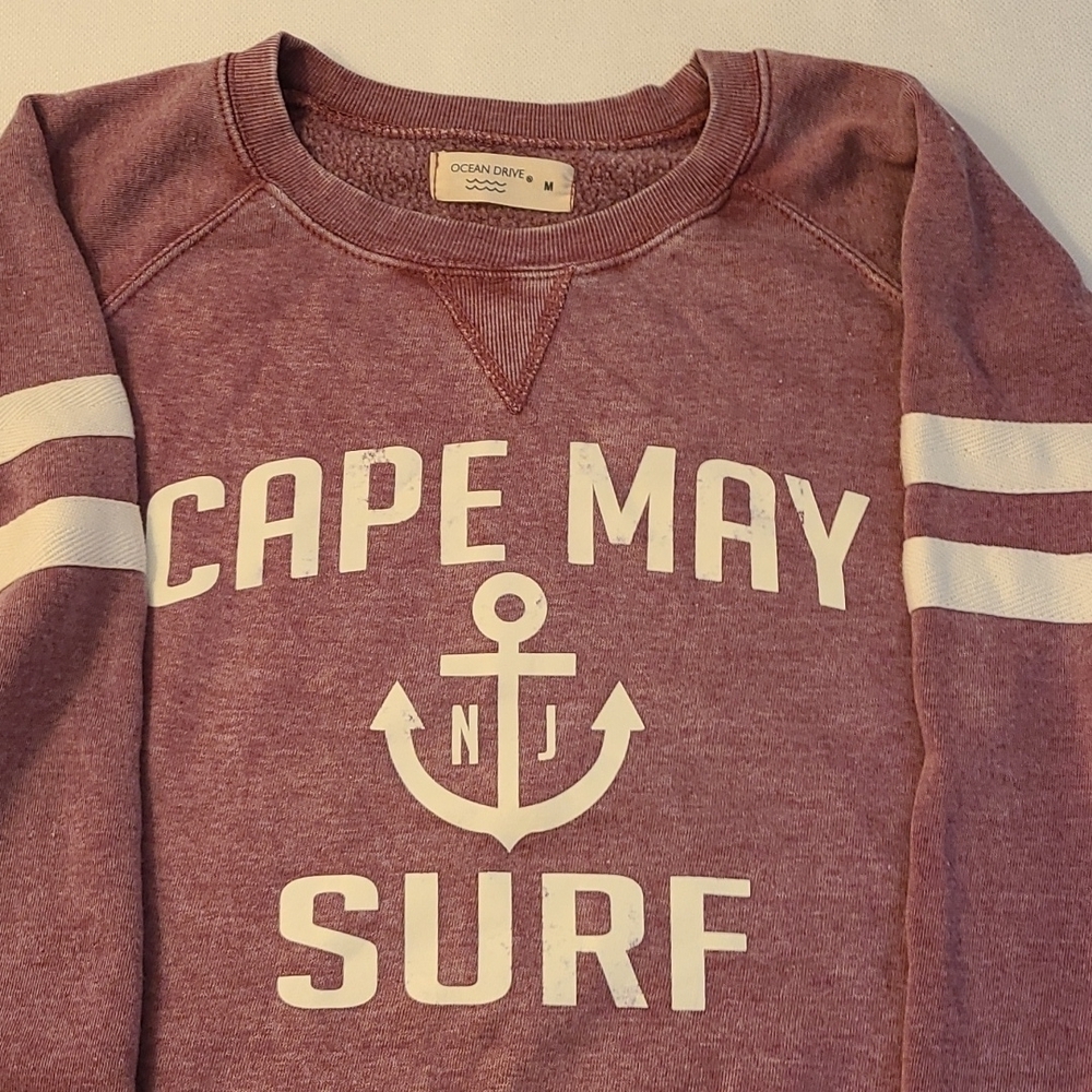 Cape May Surf fleece sweatshirt by Ocean Drive, dusty pink mauve, size M